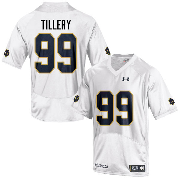 Men #99 Jerry Tillery Notre Dame Fighting Irish College Football Jerseys-White - Click Image to Close